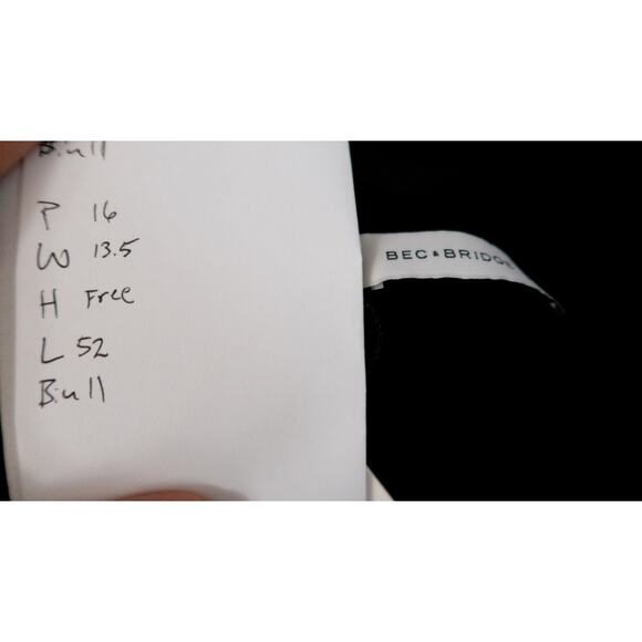 BEC & BRIDGE 'Light The Sky' Black Chiffon Halter Bow Midi Dress US 2 NWT $315 - Picture 11 of 11